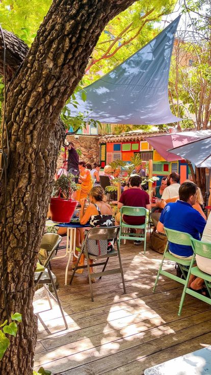 Le jardin en service, voile d’ombrage